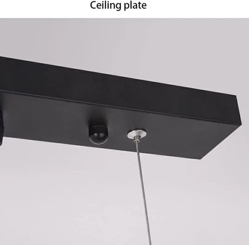 Miniatura 7 de Líneas geométricas nórdicas forma arqueada colgante de luz altura ajustable lámpara de metal iluminación negro oro moderno lámpara colgante