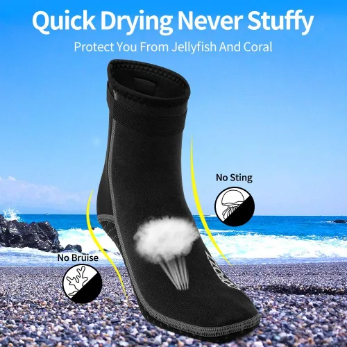 Miniatura 5 de COPOZZ Calcetines de buceo de neopreno de 0.118 pulgadas (0.118 in), antideslizantes para esnórquel natación, jóvenes, hombres y mujeres
