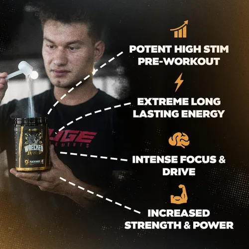 Miniatura 2 de Wrecked Enraged High Stim Pre Entrenamiento - Fórmula Extreme Hardcore para energía intensa, enfoque láser y máxima fuerza, potente matriz