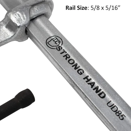 Miniatura 6 de Strong Hand Tools Abrazadera para uso público, 4.5" de capacidad, 500 LB presión de sujeción, 5/8"-5/16" tamaño del riel, 3-1/4" profundidad