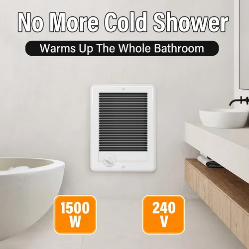 Miniatura 3 de CSC152TW Calentador de pared eléctrico unidad completa con termostato, 5120 BTU, 240 voltios, 1500 vatios (Modelo: CSC152TW, Parte: 67506)