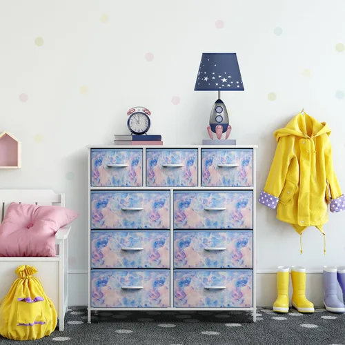 Miniatura 6 de Sorbus - Cómoda para niños con 9 cajones, mueble de almacenamiento en torre para dormitorio, pasillo, armario, organización de oficina, marco