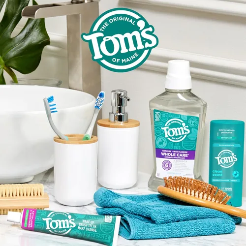 Miniatura 9 de Tom's of Maine Pasta dental en gel natural, antiplaca y blanqueadora sin flúor, vegana, sabor a hierbabuena, 4 onzas (paquete de 3)