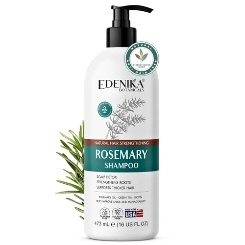 Miniatura 8 de Edenika Botanicals Juego de champú y acondicionador de aceite de romero con biotina para cabello fino y contra la caída del cabello, fórmula