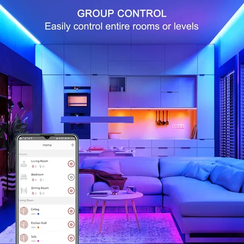 Miniatura 6 de Sengled - Tira de luz LED multicolor inteligente de malla Bluetooth, 16.4 pies, funciona con Amazon Echo y Alexa, alto brillo con 16 millones