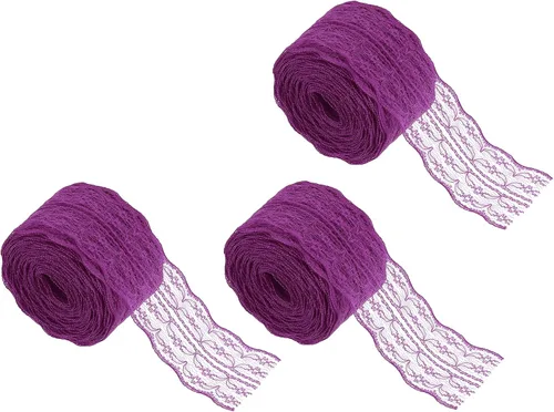 Miniatura 75 de MECCANIXITY 8 Yard Lace Trim Ribbon, 0.9 Inch Wide Vintage Floral Pattern Crochet Lace Edge Ribbon Trimming for DIY Sewing Crafts Gift Wrap Wedding