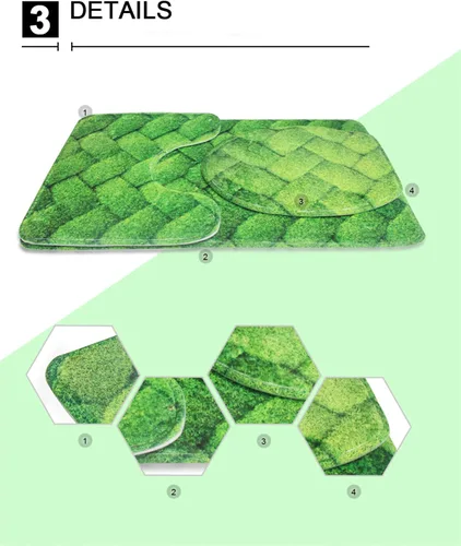 Miniatura 8 de HUGS IDEA Alfombra de baño, alfombra de baño, alfombra de baño, diseño de bandera estadounidense, mariposa, floral, juego de tapetes de baño