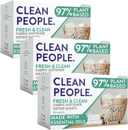 Miniatura 19 de The Clean People Sábanas suavizantes de tela, sábanas para secadora, suavizan y eliminan la adherencia estática, suavizante vegano, sin fragancia