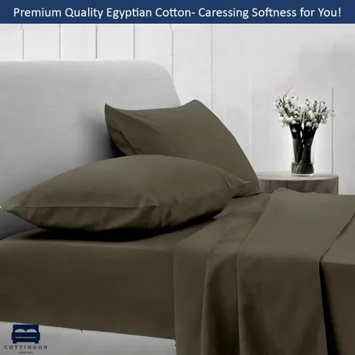 Miniatura 9 de Cottingon Juego de sábanas Split King para cama ajustable, sábanas 100% algodón egipcio, incluye 2 sábanas bajeras Twin XL de 39 x 80 pulgadas, Gris