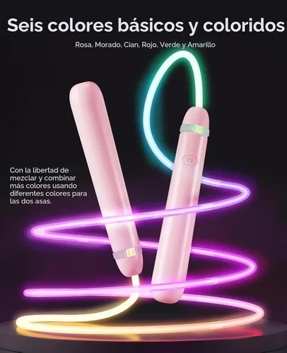 Miniatura 2 de LED Light Up Jump Rope for Kids and Adult, Adjustable Glowing Skipping Rope for Boys and Girls, Colorful Luminous Jumping Rope for Fitness and Rosa