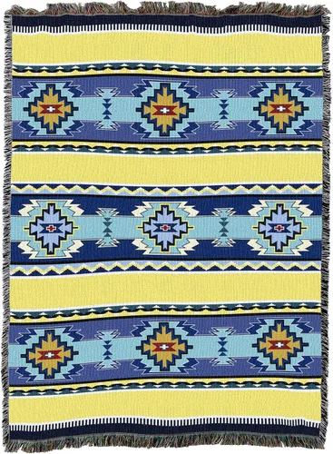 Miniatura 17 de Pure Country Weavers Rimrock Dusk Blanket XL – Inspirado en los nativos americanos del suroeste – Manta de regalo tejida de algodón – Fabricado