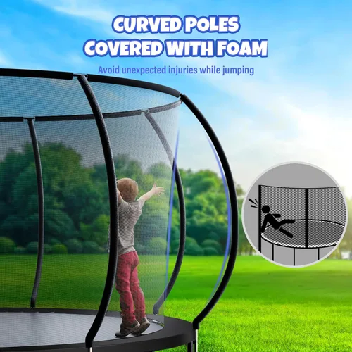 Miniatura 4 de Kiivakii - Trampolines de 8 pies, 10 pies, 12 pies, 14 pies, 16 pies, para exteriores, para niños y adultos, trampolines recreativos con red