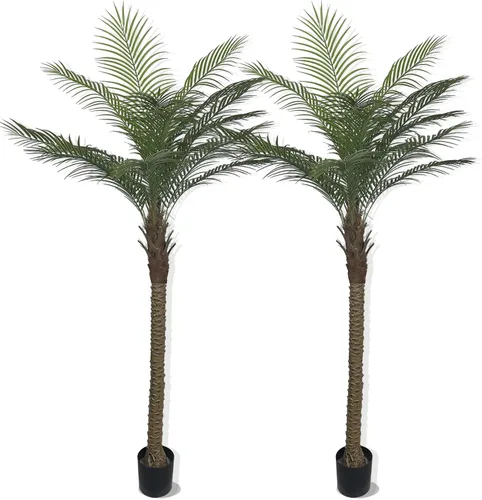 Miniatura 13 de Palmera artificial de 2.7 pies con 12 troncos, perfecta palmera tropical sintética de 32 pulgadas en maceta para interiores y exteriores, casa