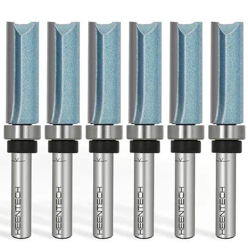 Miniatura 25 de KEENTECH Brocas de enrutador de 1/2 pulgada, broca de enrutador de ajuste empotrado, broca de patrón con punta de carburo de rodamiento superior