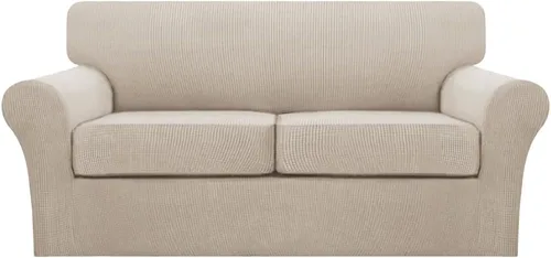 Miniatura 72 de Turquoize 2 fundas para sillas de sala de estar, funda de sofá con fundas de cojín individuales, funda de muebles para sillas (silla, beige biscotti)