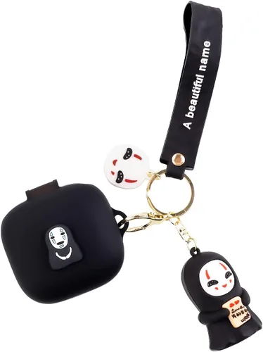 Miniatura 2 de Funda para auriculares Beats Fit Pro, funda de carga de silicona de dibujos animados con lindo llavero de muñeca con cordón antipérdida