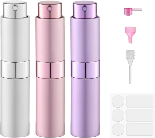 Miniatura 13 de Fusupak Atomizador de Perfume Botella de Viaje Recargable: Vaporizador de Colonia Portátil para Hombres - Mini Spray Vacío para Recarga - 8ml