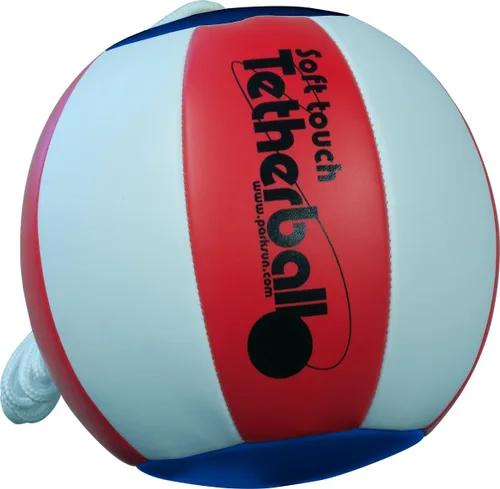 Park & Sun Sports Tetherball de tacto suave con cable de nailon de 7 pies y clip Americana (rojo/blanco/azul)