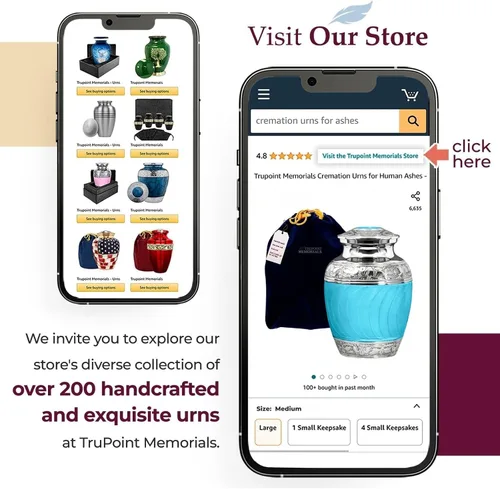 Miniatura 6 de Trupoint Memorials Urnas de cremación para cenizas humanas, urna de bebé hecha a mano para madres que perdieron a su hijo, tamaño mediano, azul claro