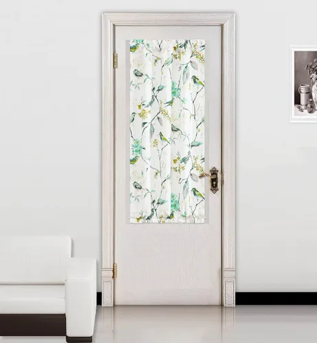Miniatura 11 de VOGOL - Cortina decorativa con patrón de pájaros para puerta delantera, cortinas francesas de cocina con reducción de vista, 1 panel de lino