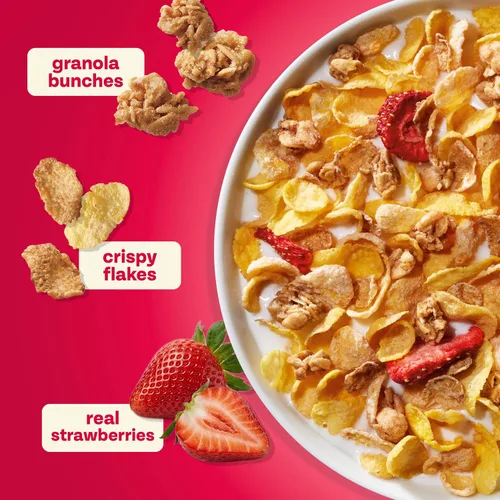 Miniatura 5 de Honey Bunches of Oats con Fresas Reales Cereal de Desayuno, Cereal de Fresa con Avena y Racimos de Granola, Bajo en Grasa con Granos Enteros, Caja