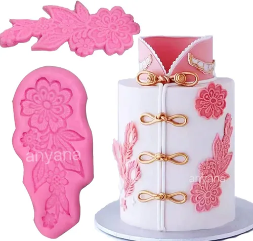 Molde de silicona de vid de flores vintage, de grado alimenticio, flexible Sugarcraft y Fondant, herramienta de decoración de pasteles para hornear