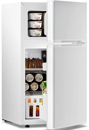 Miniatura 10 de Antarctic Star 3.2 pies cúbicos, mini refrigerador con congelador, mininevera de dos puertas, refrigerador compacto, termostato ajustable, mini