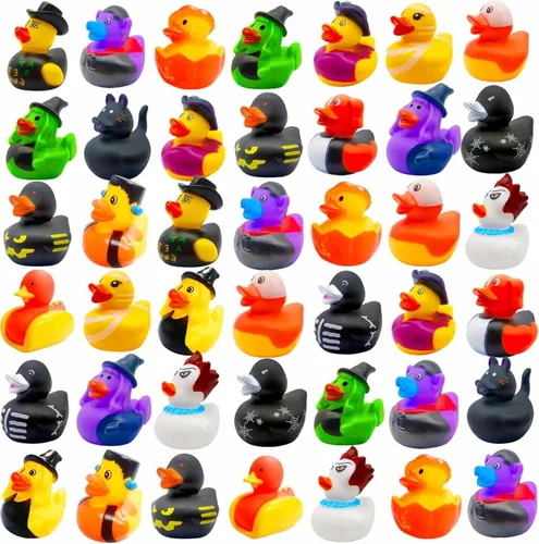36 patos de goma de Halloween, accesorios para baby shower, juguetes de baño para niños, regalos de fiesta de Halloween, intercambio de regalos