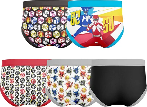 Miniatura 2 de Power Rangers Boys' Tienda Exclusive 100% Combed Cotton 5-Pack Brief in Sizes 4, 6 and 8