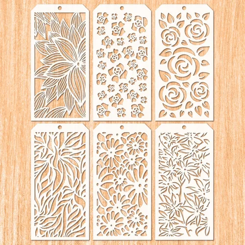 Miniatura 12 de 6 plantillas decorativas para bricolaje, plantillas geométricas reutilizables para pintura, plantillas de dibujo artístico, plantillas de cara