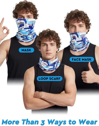 Miniatura 5 de 9 piezas de pasamontañas para hombre, polaina para el cuello, máscara facial de verano, protección solar, refrescante, transpirable, cubierta
