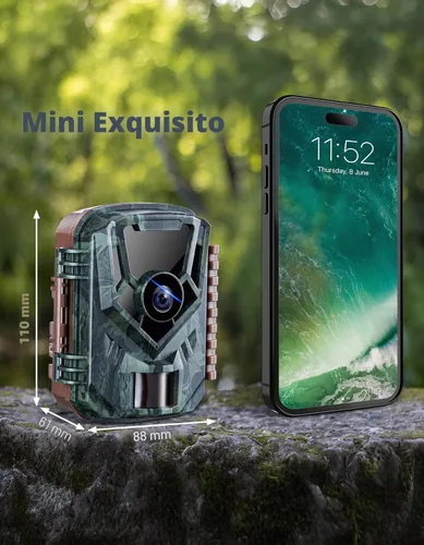Miniatura 2 de Cámara de vigilancia KJK Trail 36MP 2.7K, Mini Cámara de caza con visión nocturna, tiempo de disparo de 0.1s, detección de movimiento activada, Verde