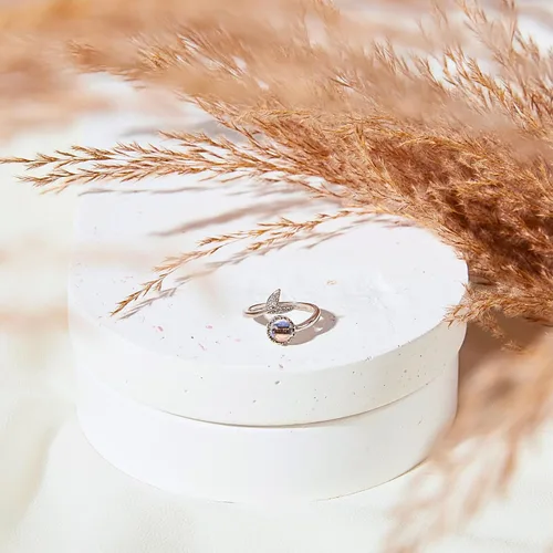 Miniatura 6 de Anillo de cola de sirena de plata delicado Joyas de pescado oceánico Regalo para ella Regalos para mamá Regalo de mejor amiga Regalo