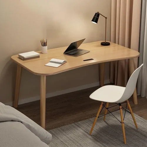 Miniatura 17 de Escritorio de estudio de oficina contemporáneo, escritorio contemporáneo para computadora, escritorio de trabajo con patas de madera, blanco, sin