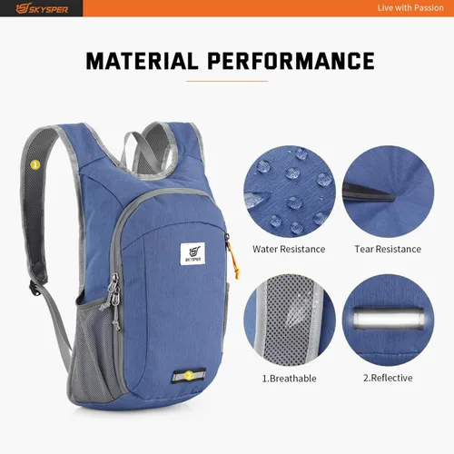 Miniatura 4 de SKYSPER Mochila Pequeña de Día 10L Mochila de Senderismo Plegable Ligera Mochila de Viaje de Día para Mujeres y Hombres Azul real