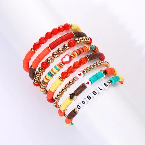 Miniatura 120 de Surfer Heishi - Pulseras apilables para mujer, apilables, de vinilo arcoíris, disco de arcilla, pulseras elásticas para la amistad, joyería bohemia