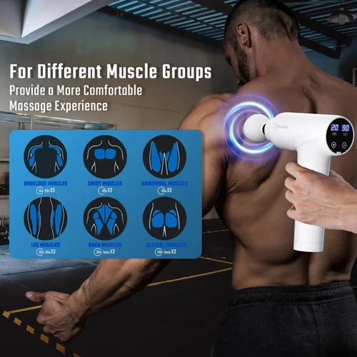 Miniatura 7 de COTSOCO - Pistola de masaje de tejido profundo, masajeador muscular, pistola de masaje para el dolor de espalda, masajeador eléctrico de mano con 20