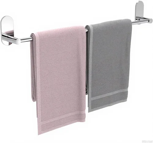 Miniatura 9 de Barra de Toalla Autoadhesiva para Baño de 24 Pulgadas, Acero Inoxidable y Aleación de Zinc, Sin Taladro, Toallero de Gran Resistencia, Soporte