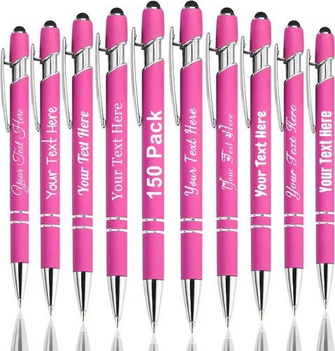 Miniatura 111 de Hasta 300 bolígrafos personalizados a granel con nombre personalizado con grabado gratis, puntas de lápiz capacitivo grabado, bolígrafo