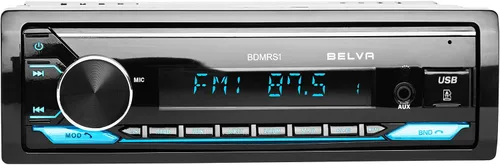 Miniatura 2 de Belva BDMRS1 Solo DIN Bluetooth Receptor estéreo para coche con delantero/trasero
