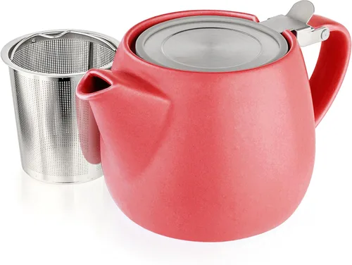 Miniatura 11 de Tealyra - Tetera pequeña de porcelana Pluto gris - 540ml (1-2 tazas) - Acabado único - Tapa de acero inoxidable e infusor extra fino para preparar