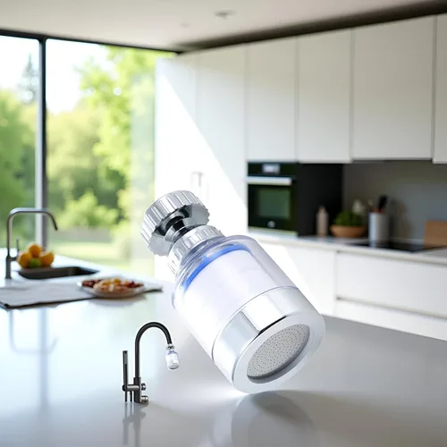 Miniatura 9 de Grifo de agua con filtro de fregadero, filtro de agua transparente giratorio de 360 grados que elimina el cloro, el flúor, los metales pesados