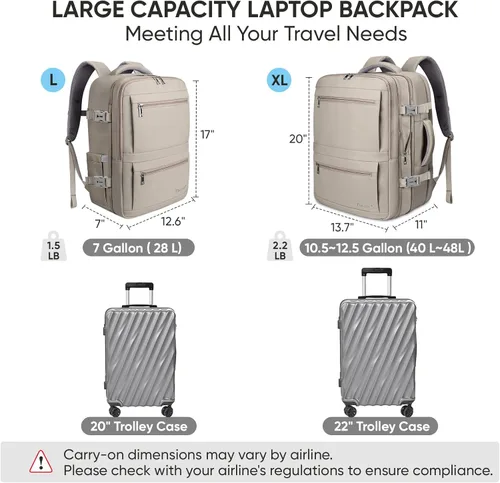 Miniatura 4 de BALEINE Mochila de Viaje para Mujeres y Hombres, Mochila Grande y Resistente de Equipaje de Mano para Laptop, Regalos para Negocios, Casual, Viajes