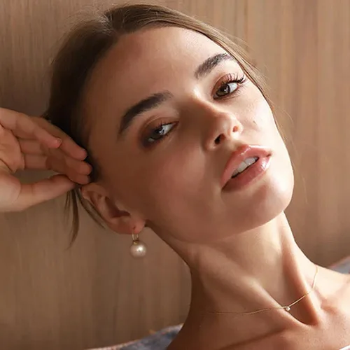 Miniatura 36 de Aretes colgantes de plata de ley 925 seleccionados a mano AAA+ de 7.5 a 0.315 in con perlas cultivadas de agua dulce blancas para mujer