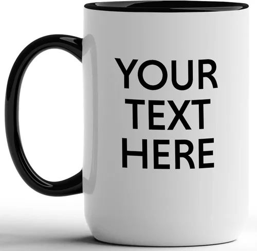 Miniatura 13 de GotPrint Tazas personalizadas con texto, taza personalizada con mensaje, regalo personalizado, diseño de doble cara, taza de café única, borde Negro