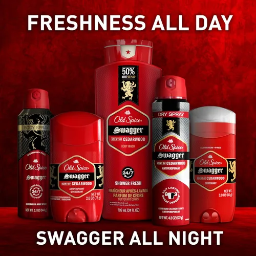 Miniatura 7 de Old Spice Desodorante antitranspirante para hombres, protección 24/7 sudor y olor, frescura duradera 24/7, sólido invisible, Swagger con aroma a