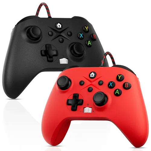 Miniatura 5 de Gamrombo Paquete de 2 controladores con cable compatibles con Xbox Series X/S/Xbox One/Xbox One S/One X, PC con función turbo/macro/conector