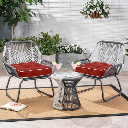 Miniatura 3 de Favoyard Cojines de patio de 17 x 17 pulgadas, para interiores y exteriores, resistentes al agua, para muebles de patio, color sólido por 3 años
