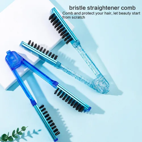 Miniatura 3 de Peine alisador de pelo en forma de V para mujeres y hombres, cepillos para el hogar, peluquero estilista, herramienta de peinado de doble cara