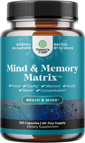 Miniatura 11 de Suplemento cerebral nootrópico para mejorar la memoria y el enfoque, vitaminas para la salud mental y la claridad con VIT A, B6, riboflavina
